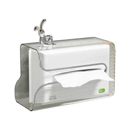 Настенный прозрачный ящик для салфеток, установка без перфорации, прозрачный держатель для туалетной бумаги большой емкости, диспенсер для салфеток для ванной и кухни