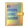 100 EnvelopeChallenge Loose-leaf Book Binder PU Cover Notebook Money Planner Book Keeping Book
