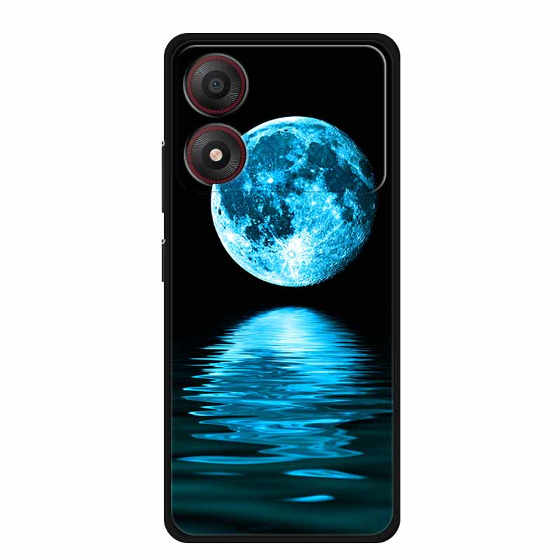 For ZTE Blade A34 4G Case Soft Silicone TPU Lovely Painted Back Cover for ZTE Blade A 34 Black Bumper for BladeA34 Protector Cat