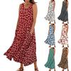 Women's Summer Casual Fashion Flower Printed Sleeveless Pocket Dress