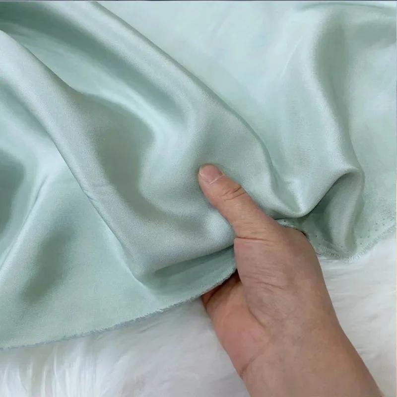 Однотонная 100% шелковая ткань Крэп де Шин 30 момми, тяжелый шелковый крэп, ткань для одежды, платьев, брюк