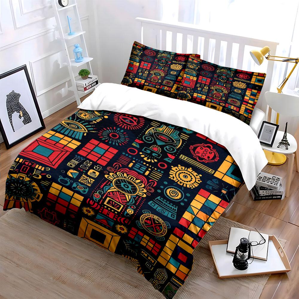Geometric shapes and symbols. Bedding sets Duvet cover sets Duvet covers Pillowcases(1 * Duvet Cover 2 * Pillowcases without duvet insert)