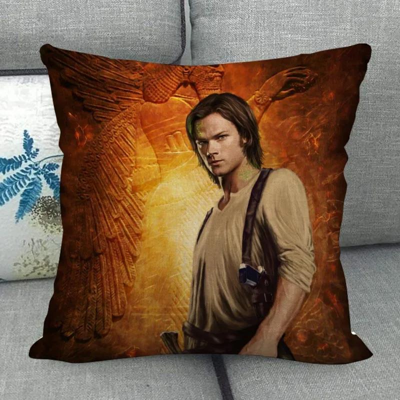 Наволочка Supernatural на заказ Свадебная декоративная хлопково-льняная наволочка для дома Чехол для подушки 45X45(Одна сторона)