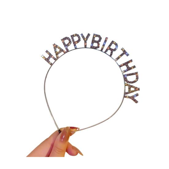 Soft Fabric Velvet Headband Birthday Series Cake Decor Bright Color Hair Hoop Hand-Crafted Hair Accessory