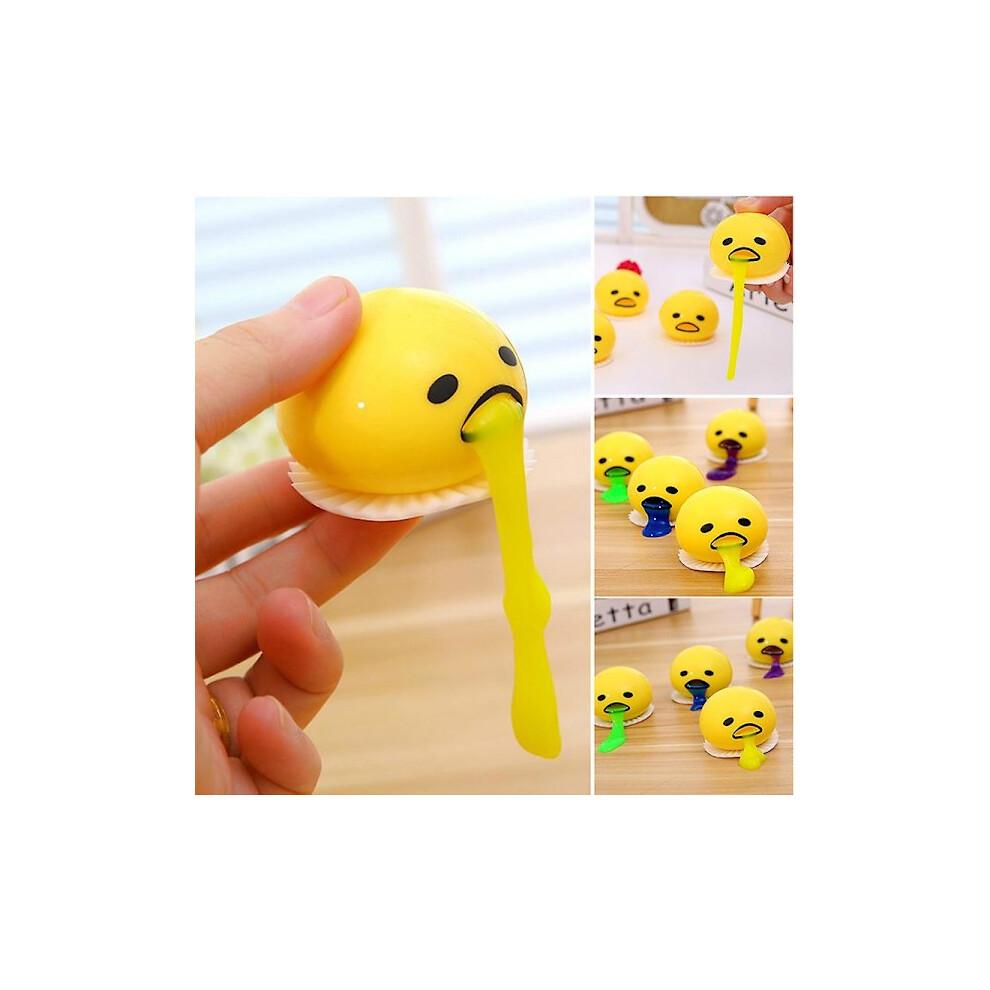 Gudetama Egg Toy Novelty Stress Relief Squeeze Egg Yolk Vomit Egg Fidget Sensory Toy Gift for All Ages [DmS] Yellow