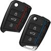 Car Key Case Key Cover Vw Golf 7 Key Cover 3 Buttons Car Key Silicone Cover Pack Of 2 Red + Blue 68.5 X 43.1 X 1.5 Mm