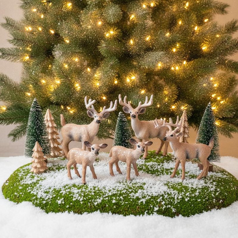 Рождественский олень Xmas Лось ПВХ Симуляция Рождественские украшения для дома С Рождеством Новогоднее украшение
