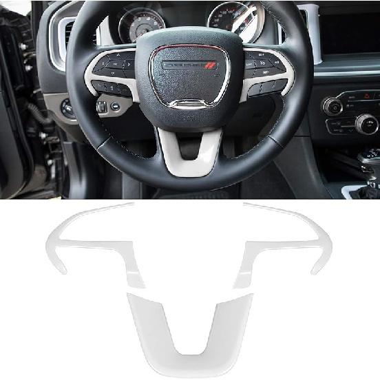 Steering Wheel Cover Trim Interior Accessories Decoration Kit for 2015-2024 Dodge Challenger Charger, for 2014-2024 Dodge Durango & Jeep Grand