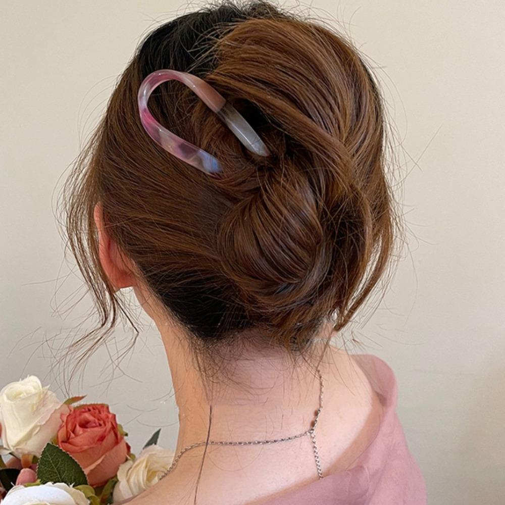 Headdress U-shaped Hair Stick Geometric Chinese Style Hair Fork Retro Acetate Hairpin Girls