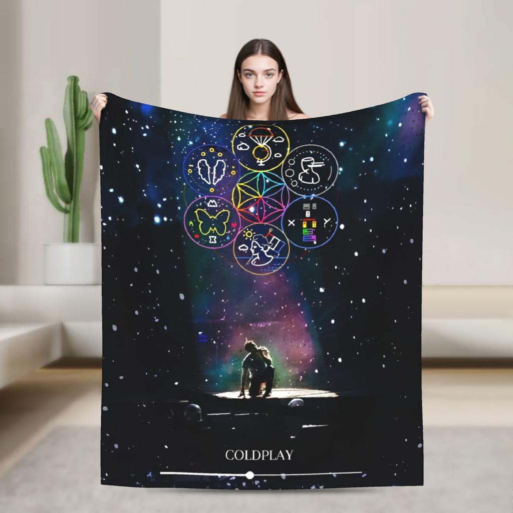 Coldplayed 2025 Tour Head Full of Dreams Print Blanket For Men Women Super Soft Cozy Throw Blankets for Living Room Multi-size