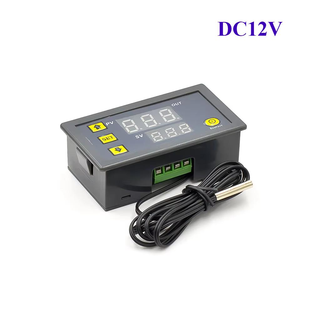 1 шт. W3230 Цифровой терморегулятор DC 12V/24V/AC100-220V, светодиодный дисплей, термостат с переключателем нагрева/охлаждения, датчик NTC