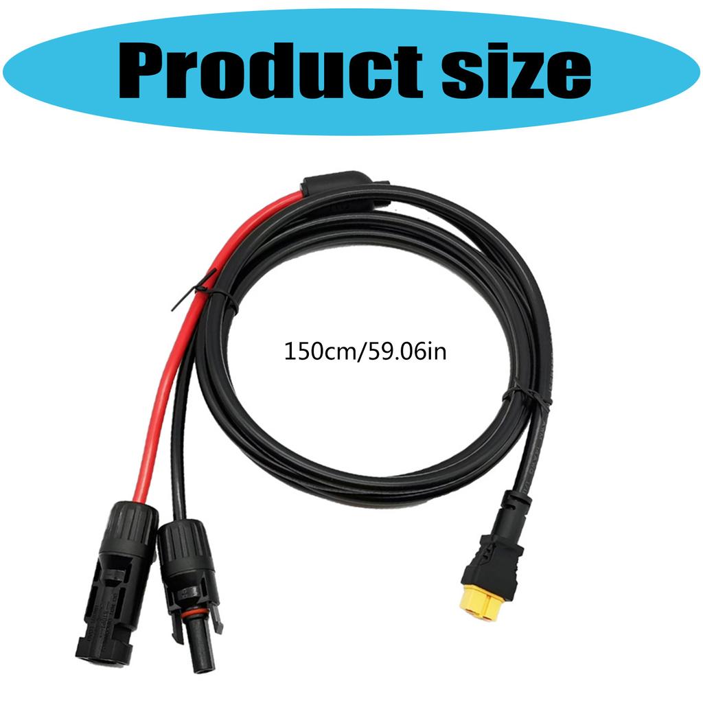 Solar To XT60 Charge Extension Cable 16AWG 5Ft Solar Connector To XT60 Adapter Power Cable for Portable Power Station