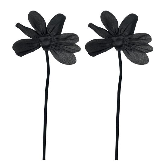 1 Pair Organza Fabric Brooch 3D Flower Ribbon Brooch Pin DIY Dress Top Jacket Decoration Wedding Party Jewelry Accessory