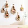 Woven Hanging Wall Basket Rustic Boho Style Handmade Large Jute Waterdrop Shape Fruits Vegetable Storage Net Bag Kitchen Supplies