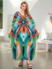 Printed Beach Dresses Viscose Kaftans for Women Summer Plus Size Loose Robe Holiday Living Room Bathing Suits