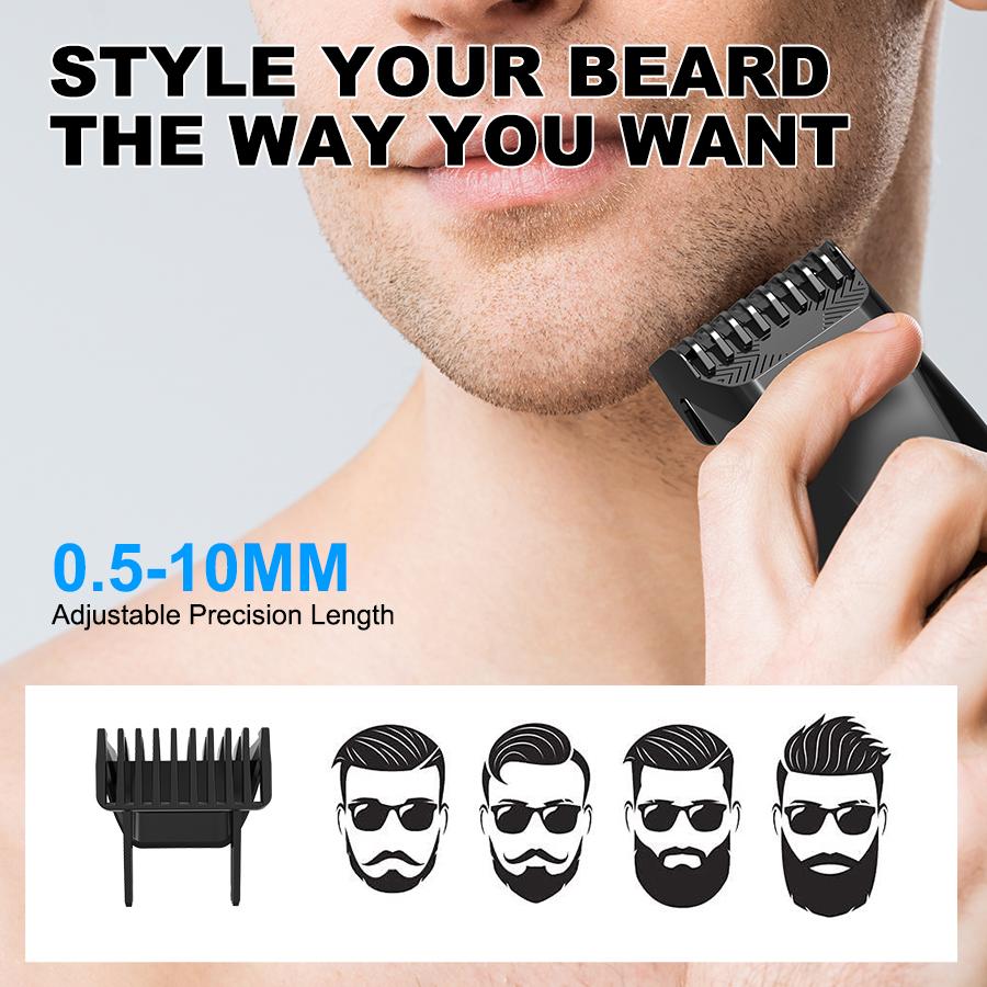 Триммер для бороды The Beard Men's - Беспроводная машинка для стрижки с регулировкой длины на 20 положений для ухода за лицом и телом