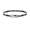 [R5113] - Silver-black 'Peaceful' Steel Bracelet - 66x54x6 Mm