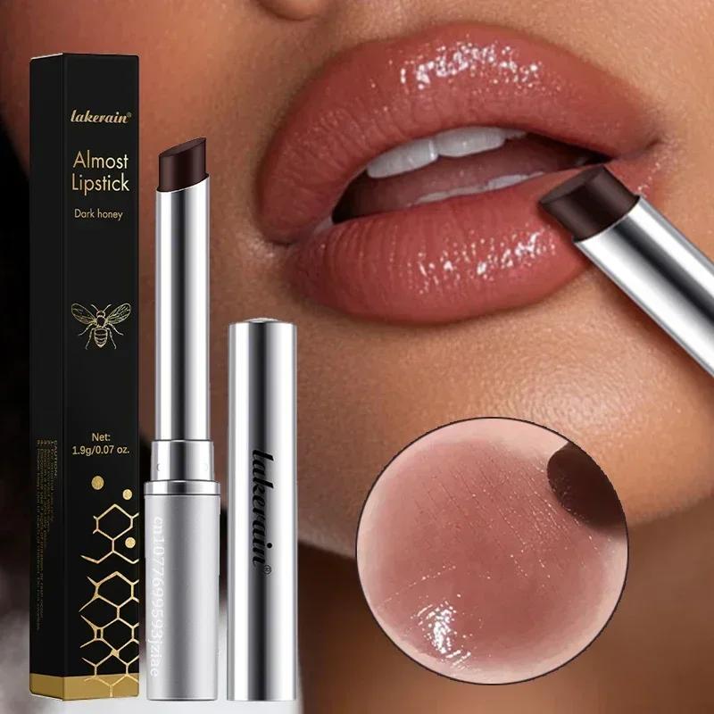 Dark Honey Colored Lip Balm Moisturizing Tinted Black Jelly Solid Lip Gloss Vitamin E Nourishing Anti-drying Lip Care Cosmetics