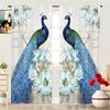 2 шт. Элегантные шторы с павлинами, сине-белый цветочный узор, для гостиной, спальни, столовой, солнцезащитные, винтажный художественный стиль, декор, штора
