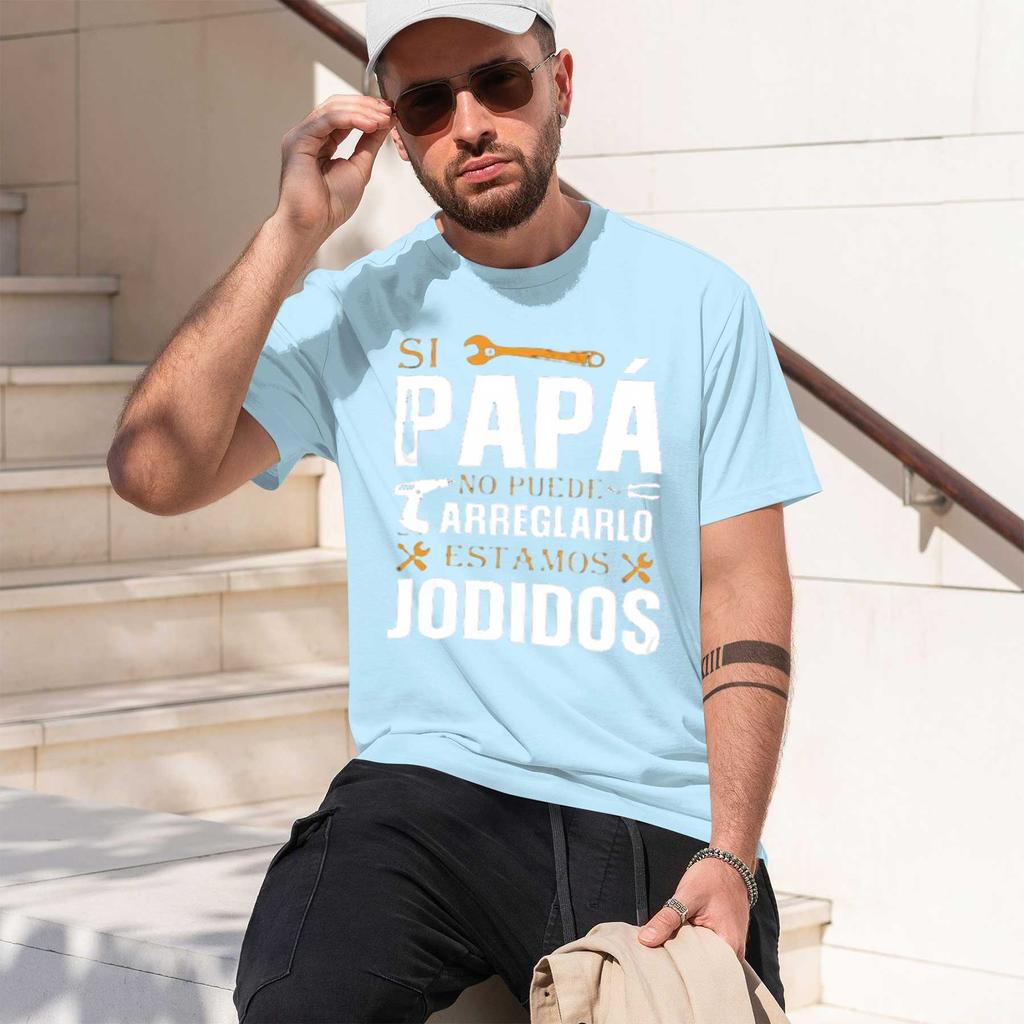 2026 New Model T Shirt For Unisex If Dad Cant Fix It Were Screwed Retro Spanish Fathergift Unisex Motorcycle Clothing Casual F