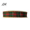 Holiday Party Decoration Supplies Christmas Tartan Plaid Ribbon with Gold Trim, Woven Fabric Ribbon, Vintage Red Gift Box Packaging Green for