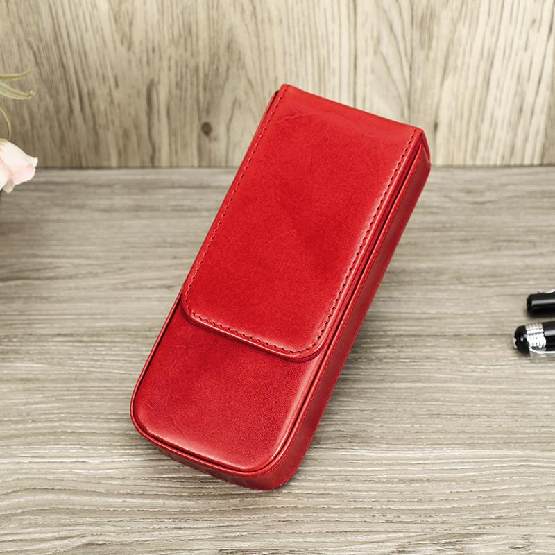 Чехол для ручек из натуральной кожи ручной работы, разноцветный, с 3 слотами, роскошный брендовый ящик для ручек, съемный лоток для ручек, защитный чехол для ручек