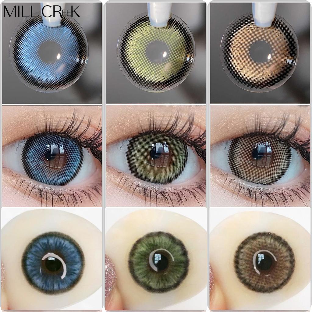 Contact Lenses For Eyes One Pair Colored Contact Lens Green Brwon Natural Look Diamond Beauty Cosmetic Color Lens Eyes Korean