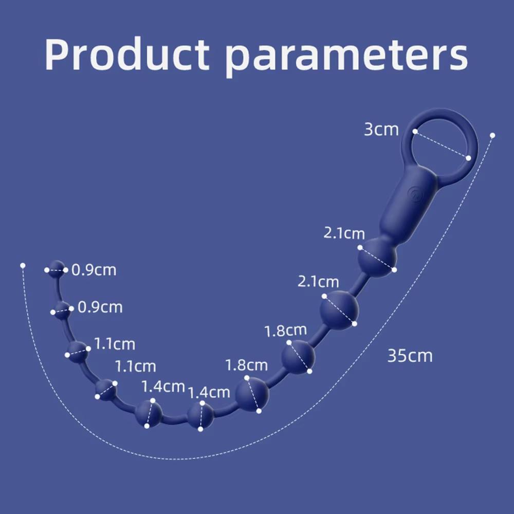 10 Вибрирующих Шариков с Петлей Анальные Пробки Открытый Анус Преддверие Маленький Хвостик Пробки для Задницы Взрослые Мужские Массаж Простаты Взрослые Секс-Игрушки 18+