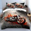 "Flaming Chopper Motorcycle Art" Bedding Duvet Cover Set Duvet Cover Pillowcases  (1*Duvet Cover 2*Pillowcases, without duvet insert)