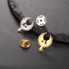 Phoenix Totem Brooch for Men Women Stainless Steel Gold Animal Groom Shirt Suit Badge Pin Accessories