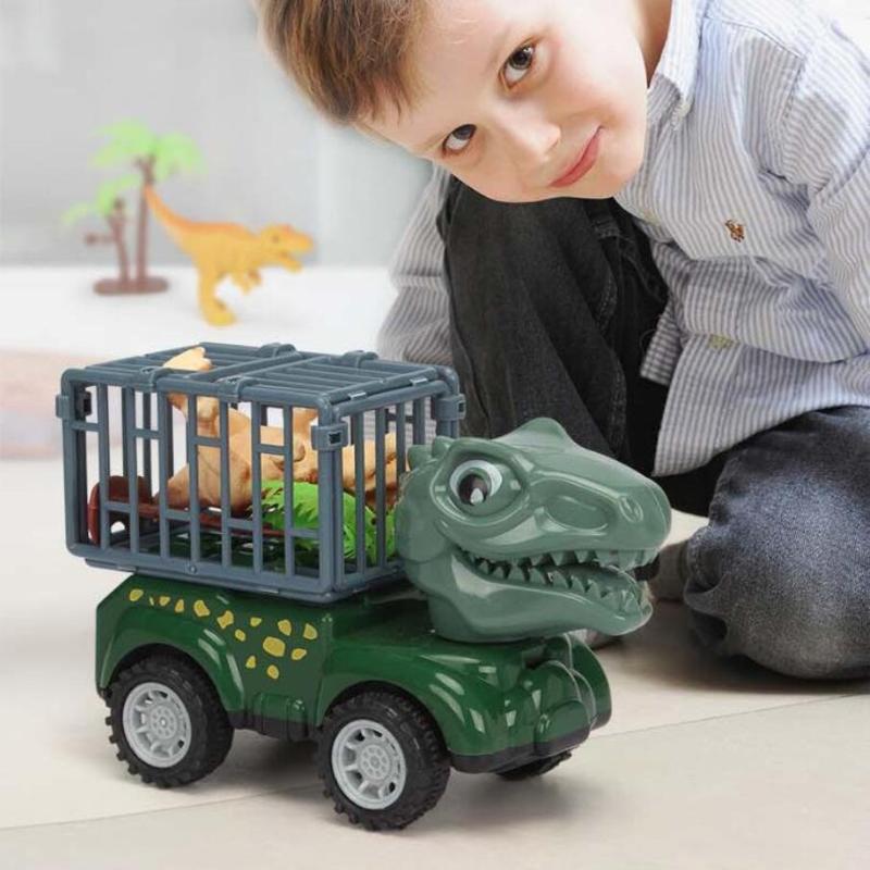 1 Set Transport Truck Toys For Boys Toddlers T-Rex Dinosaur Games Monster Truck Pull Back Dinosaur Truck Toy Car