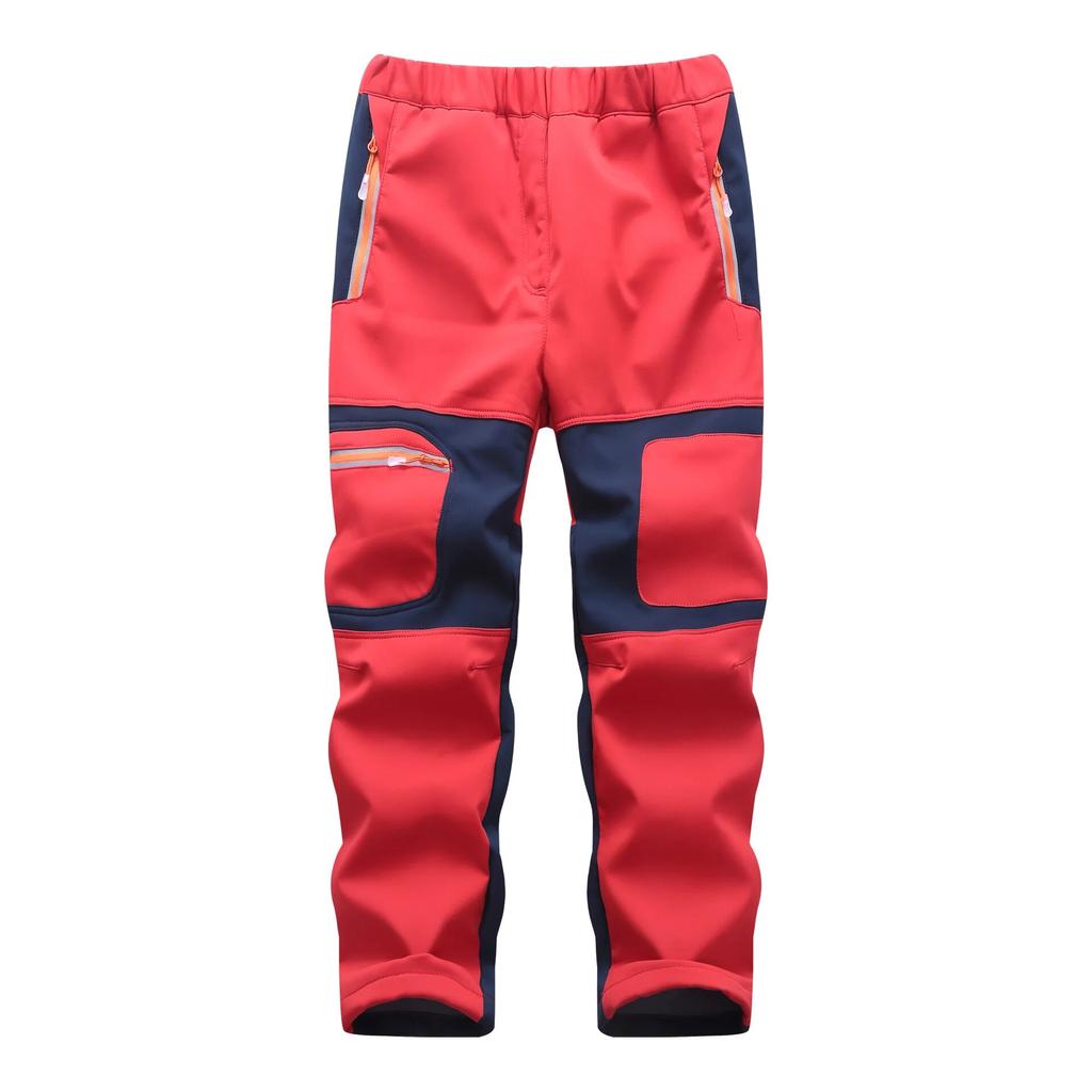 Fashion Waterproof Boy Girl Kids Pants Warm Trousers Sporty Climbing Leggings Children Patchwork Soft Shell Outfits Autumn