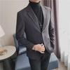 2024 Men's Woolen Suit: Autumn/Winter Fashion Casual Solid Color Jacket