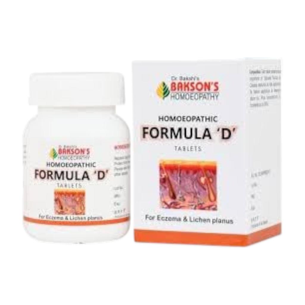Bakson's Homoeopathy Formula D Tablets Skin Comfort Support Redness Itch Care Daily For Sensitive Skin 75 Tablets X Pack Of 2