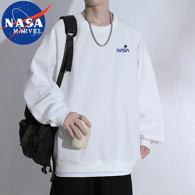 NASA MARVEL Men's Faux Two-Piece Round Neck Sweatshirt