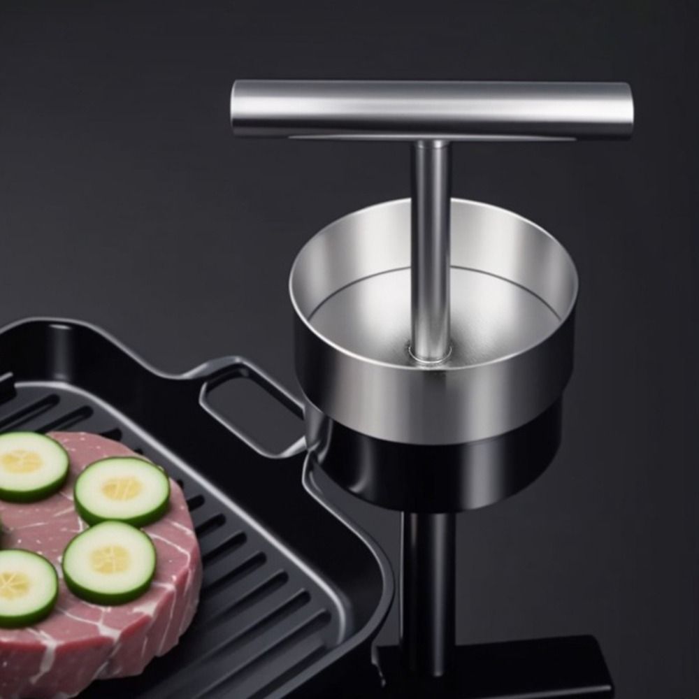 Round Stainless Steel Hamburger Press Non-Stick Manual Meat Pie Press Mold Patties Maker Steak