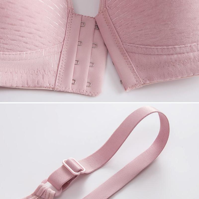 Front Buckle Bra Large Size No Steel Rings Mom Underwear Ladies Breathable Push Up Adjustable Thin Bra