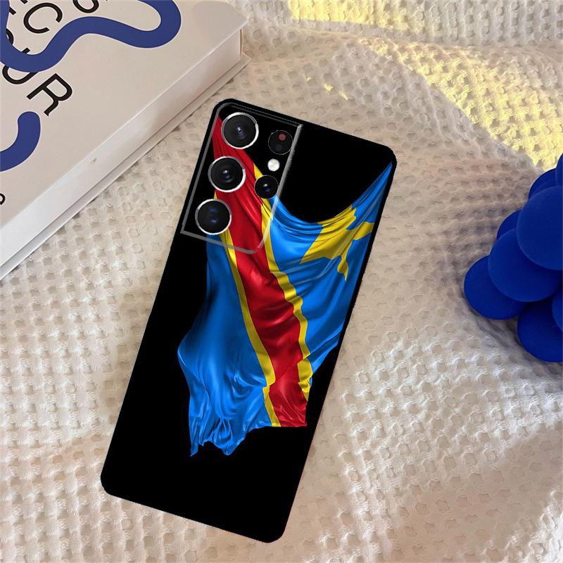 Congo Democratic Republic Flag Phone Case For Samsung Galaxy S25 Ultra S9 S10 S20 S22 S21 FE S23 S24 Plus Portector Cover