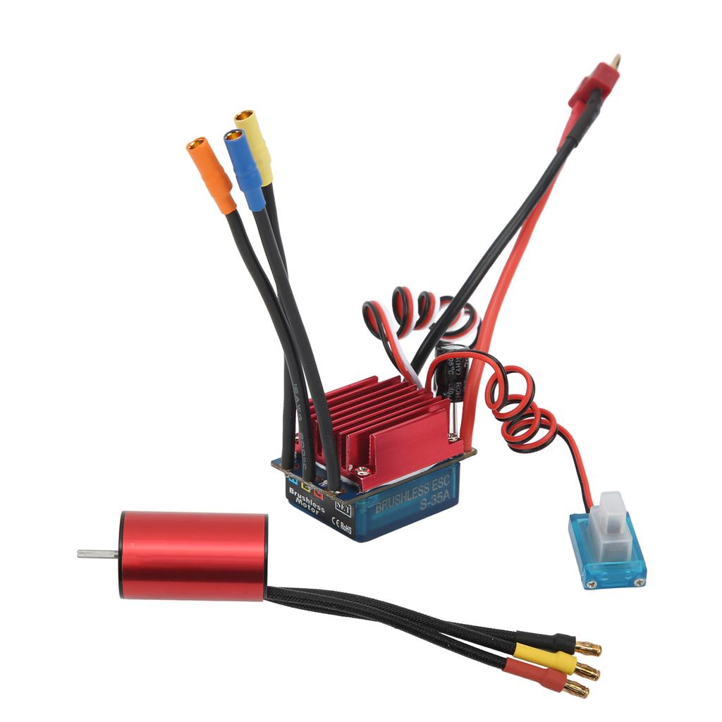 Бесщеточный двигатель 4600KV и S35A ESC, алюминиевый сплав, высокоточный бесщеточный двигатель с ESC для радиоуправляемых машин
