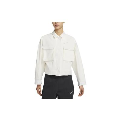 Спортивная одежда Essential Solid Color Logo Print Polo Воротник Короткая куртка Женская куртка Белая FN4910-133