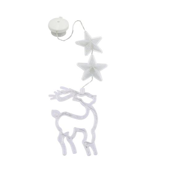 Рождественская гирлянда Свет Присоска Крючок Загорается Любовь Сердце Лось Колокольчик Снеговик Санта-Луна Звезда Форма Теплый Рождественский Праздник Украшения Окна Лампа Подвеска