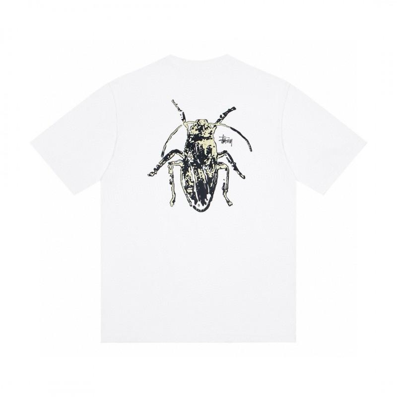 Футболка Stussy с коротким рукавом для подростков Свободный крой Хлопок 270 г Круглый вырез Повседневная одежда