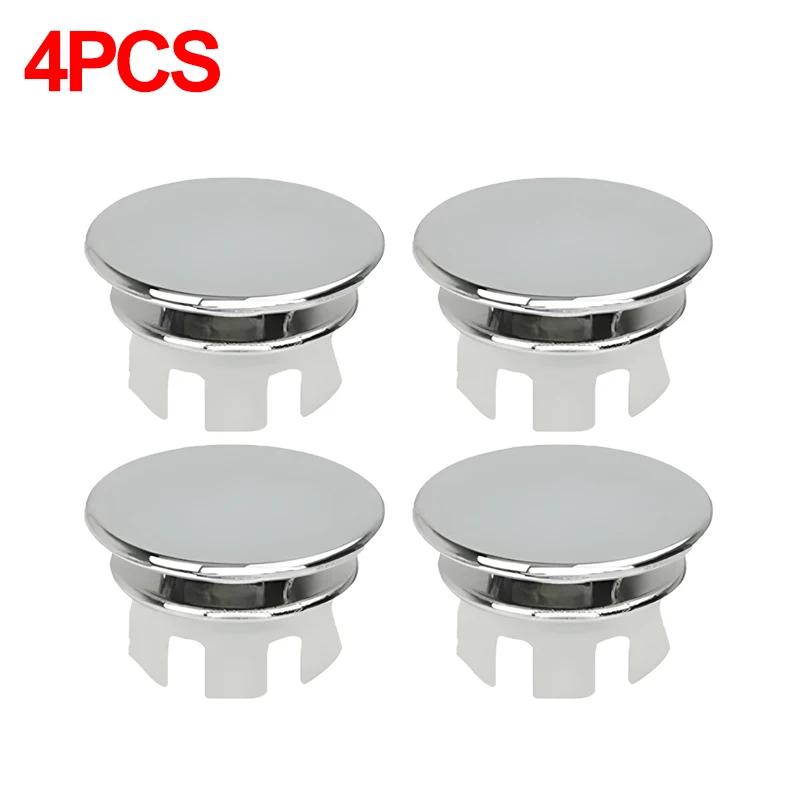 4/1Pc Wash Basin Sink Hole Overflow Ring Hollow Plug Kitchen Bathroom Insert Replacement Trim Bath Drain Cap Plastic Round Cover