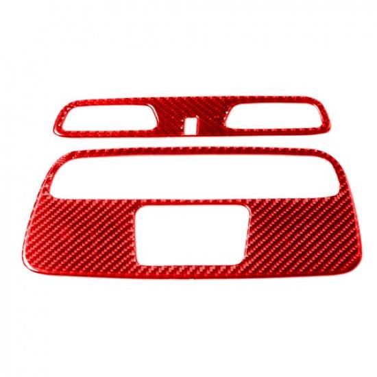 For Chevrolet Camaro 17-19 Red Carbon Fiber Roof Reading Light Panel Cover Trim