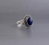 Кольцо из натурального голубого золота с лазуритом и серебряным камнем 925 пробы