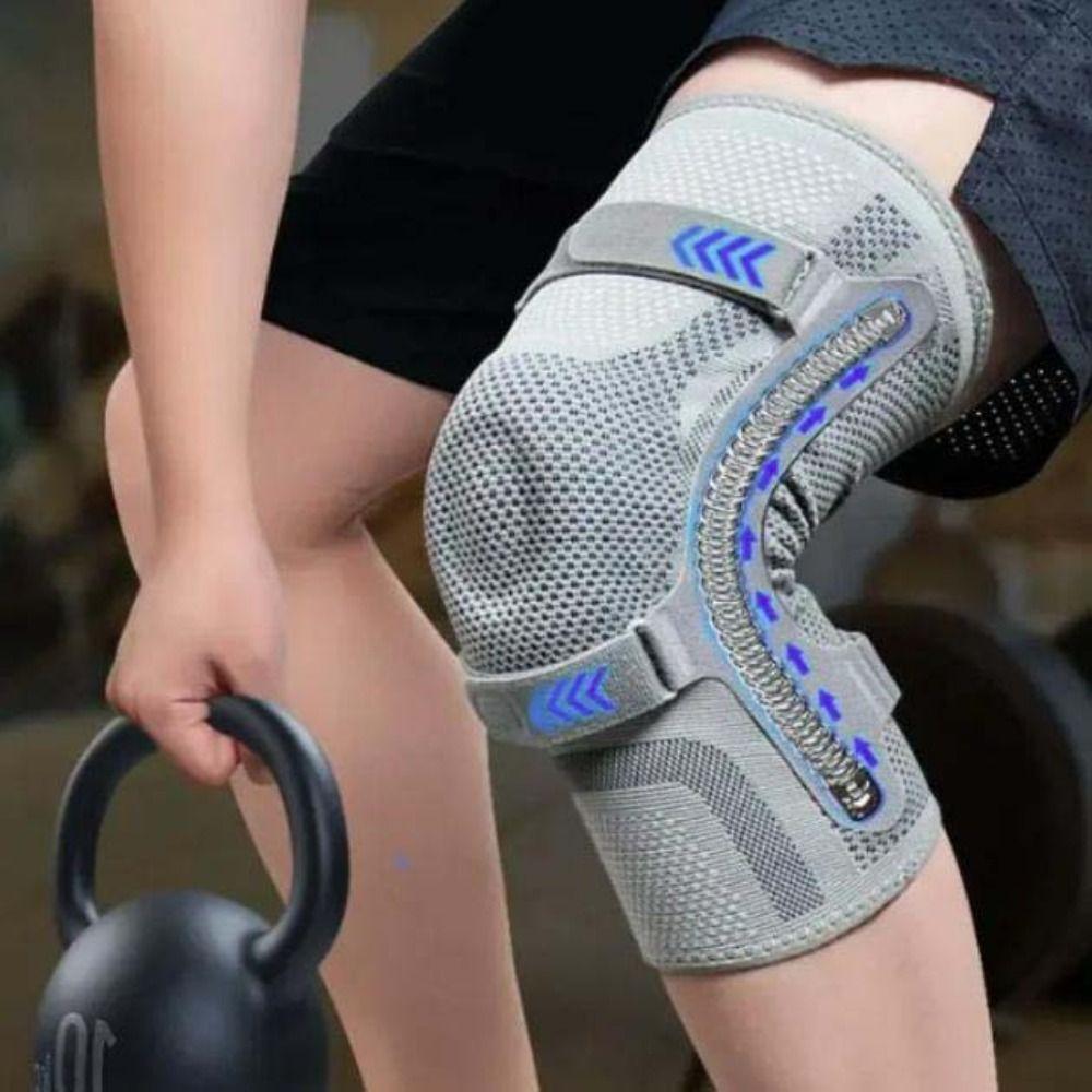 Elastic Sports Knee Pads Leg Brace Protector Silicone Patella Strap Nylon Knee Brace Fitness