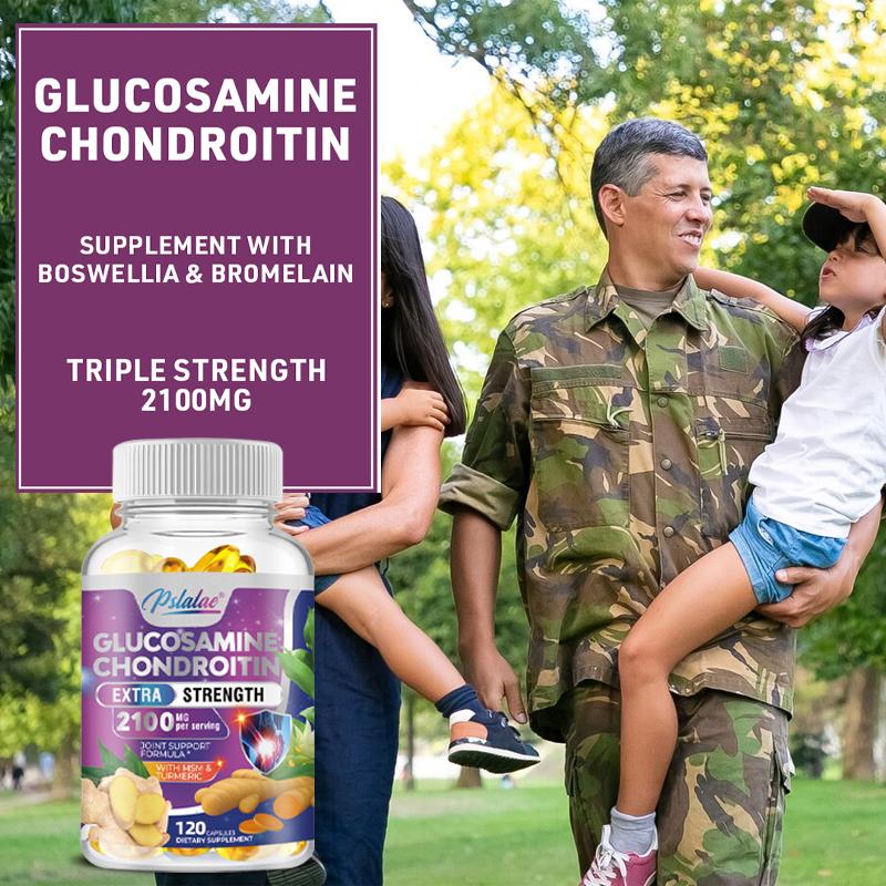 Pslalae - 2100mg Glucosamine Chondroitin MSM Complex Nutritional Capsules - Joint Health