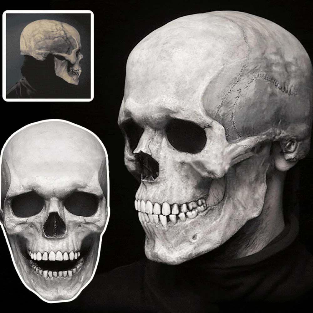 Prank Head Cover Easter Party Halloween Props Full Head Skull Skull Mask Halloween Mask Movable Jaw