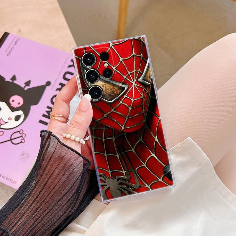 Прозрачный чехол Marvel для Samsung Galaxy S26 S25 Ultra S24 S22 S26 Plus S20 S23 S21 FE 5G Прозрачная накладка Человек-паук Веном Дэдпул