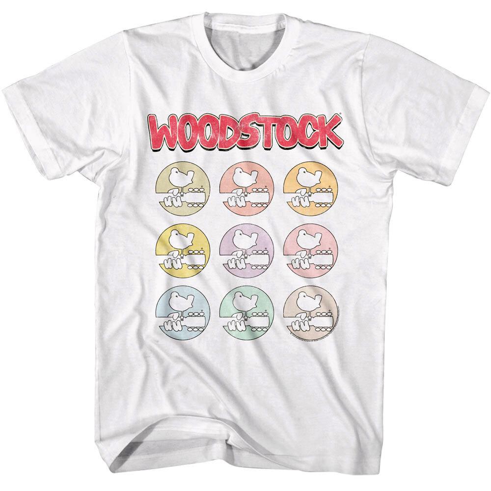 Мужская футболка Woodstock Радужная птица Логотип Гитара Хиппи Музыкальный фестиваль